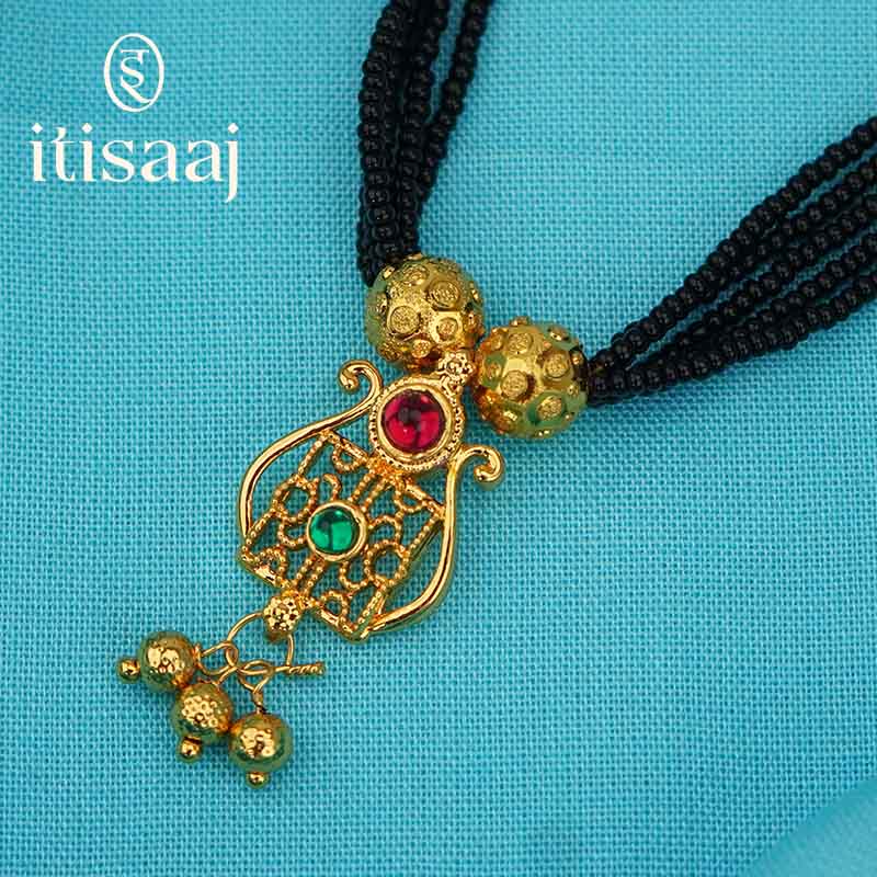 Traditional Maharashtrian Kolhapuri Mangalsutra Plain Kalash Pendal - 5486