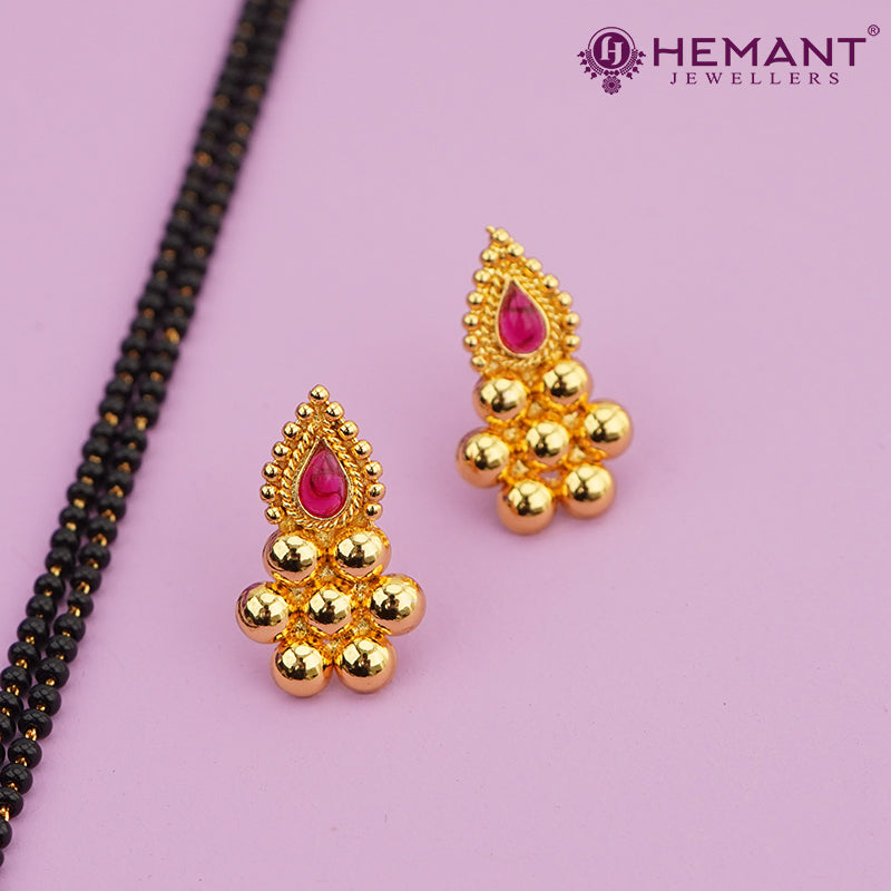 Micro Gold Plated Kudi Pendal Mangalsutra Set – Maharashtrian Style - 5501-02