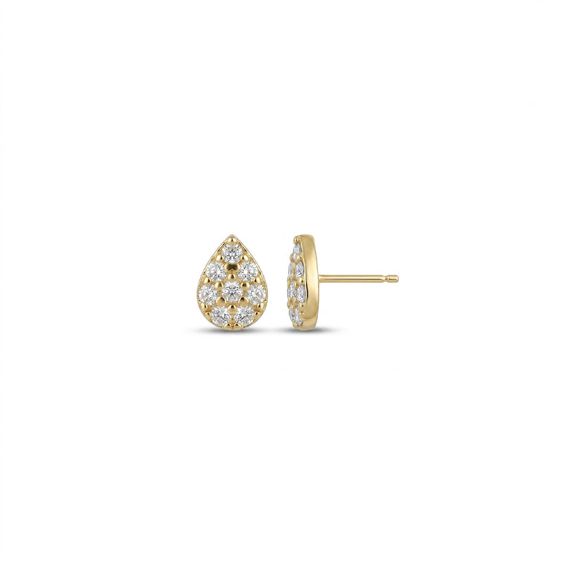 Elegant Pear-Shaped Teardrop CZ Stud Earrings - 5659