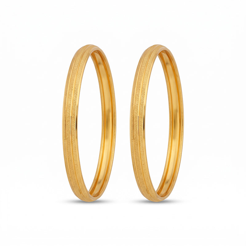 Traditional Micro Gold Plated Textured Designer Bangles | Ethnic Bangles - 5839-41