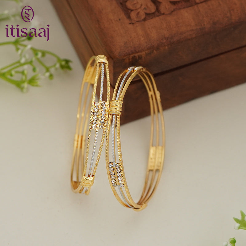 Modern Dual Tone Designer Bangles - 5863-65