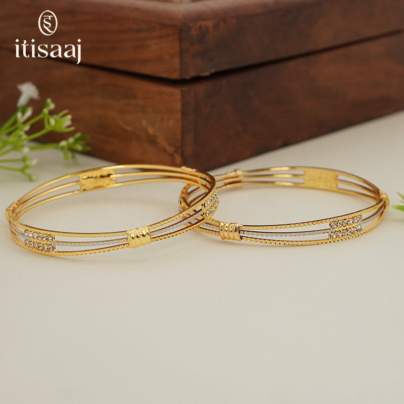Modern Dual Tone Designer Bangles - 5863-65