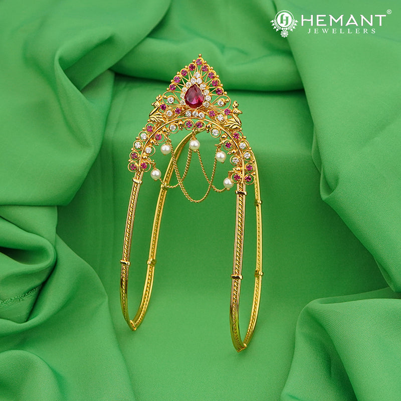 Traditional Maharashtrian Kolhapuri Micro Gold Plated Vanki Bajuband