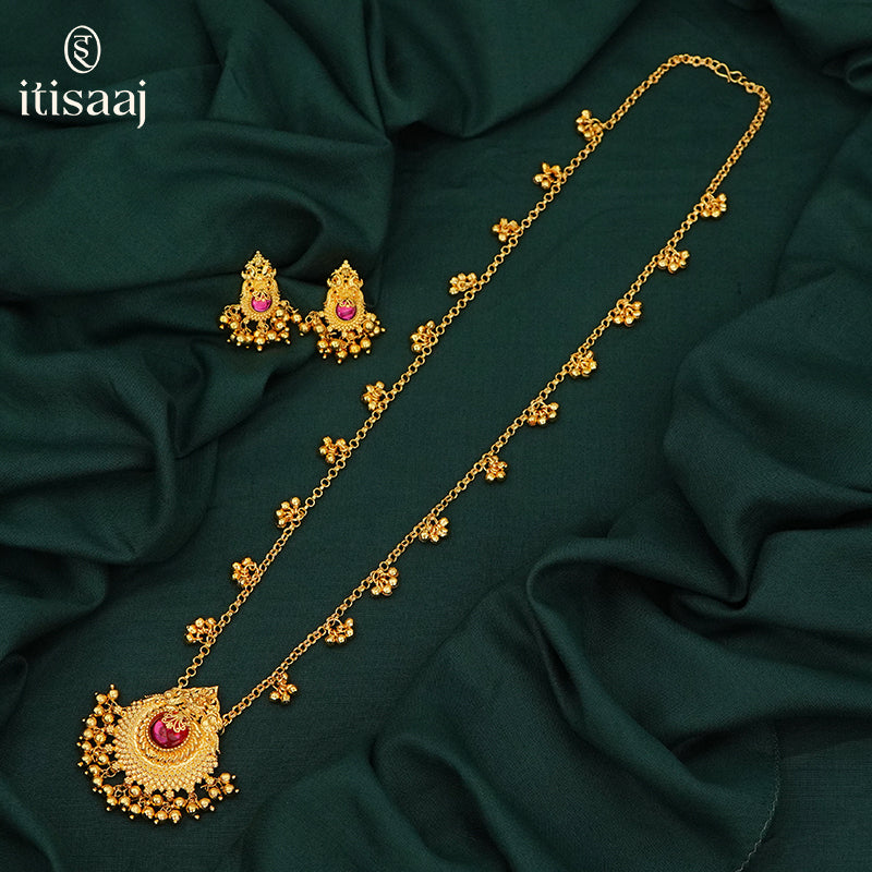 Traditional Maharashtrian Kolhapuri Chain Ghas Saj Laxmi - 622