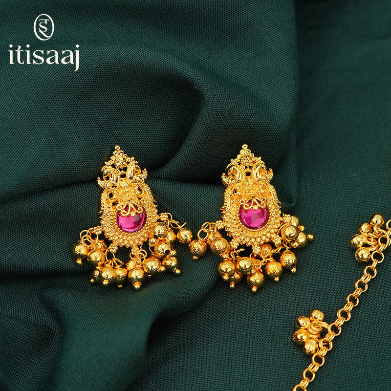 Traditional Maharashtrian Kolhapuri Chain Ghas Saj Laxmi - 622