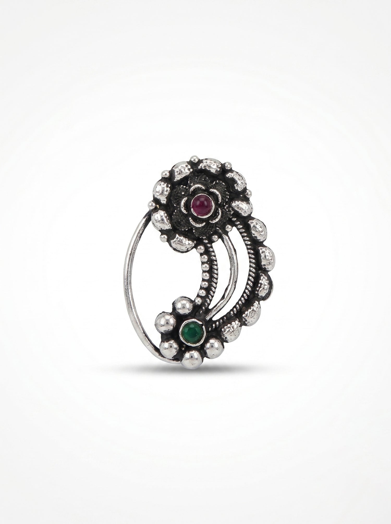 Traditional Oxidized Silver Plated Nath/Nose Pin (Pressing) 683