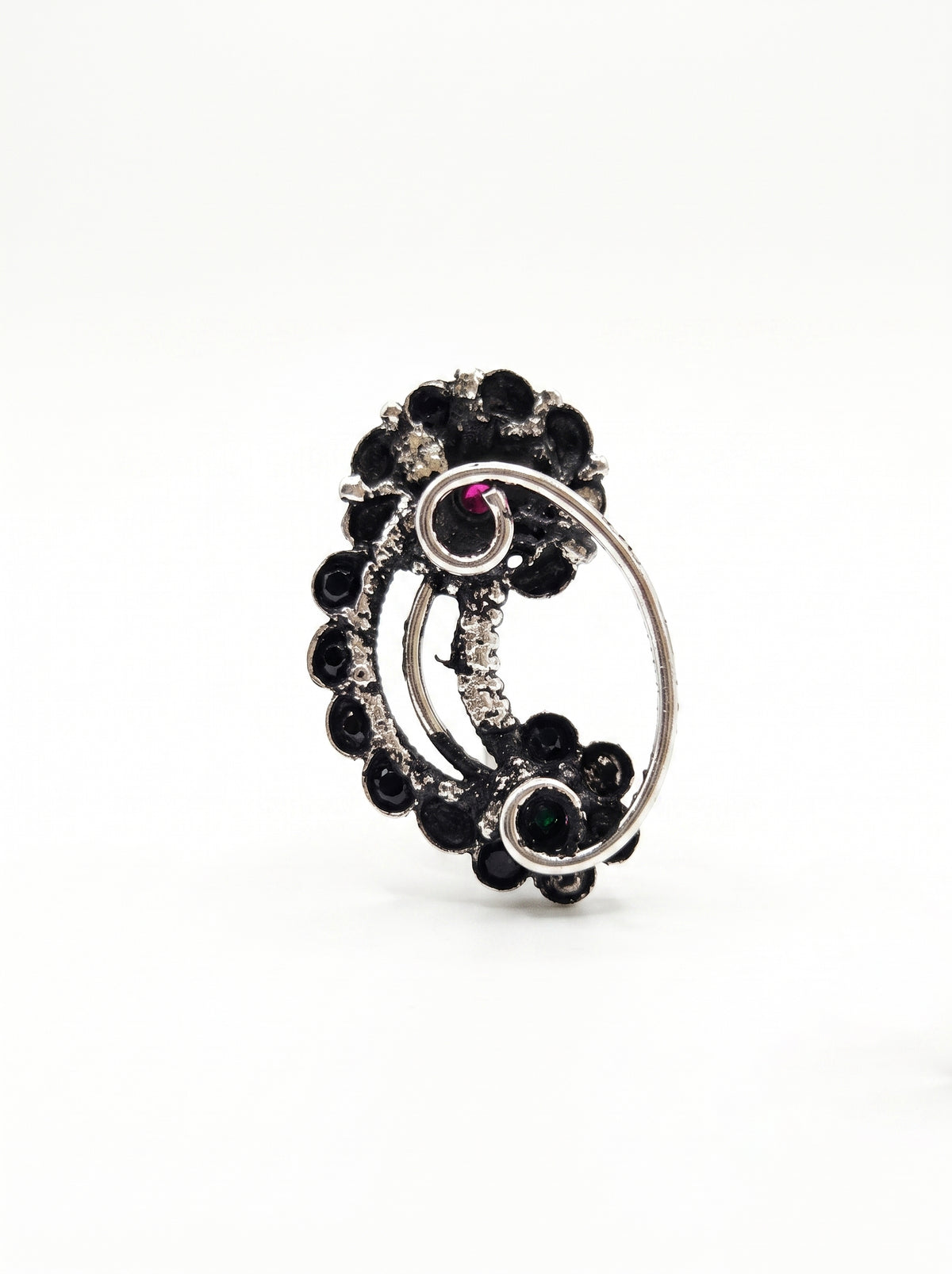 Traditional Oxidized Silver Plated Nath/Nose Pin (Pressing) 683