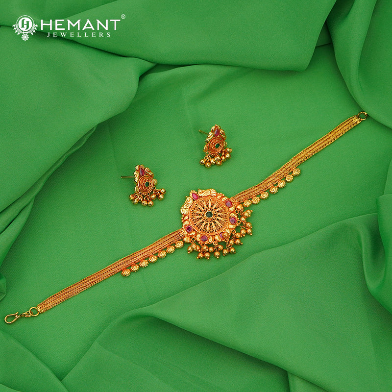 Antique Geru Finished Bajuband (with Earrings) 710