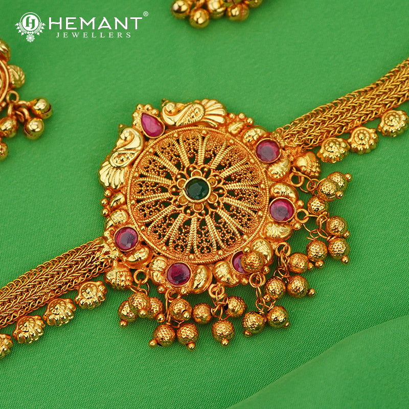 Antique Geru Finished Bajuband (with Earrings) 710