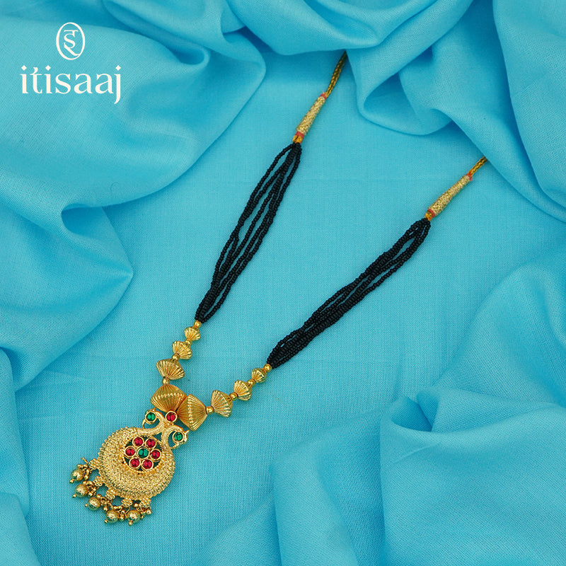 Traditional Maharashtrian Kolhapuri Mangalsutra Utar G Peacock