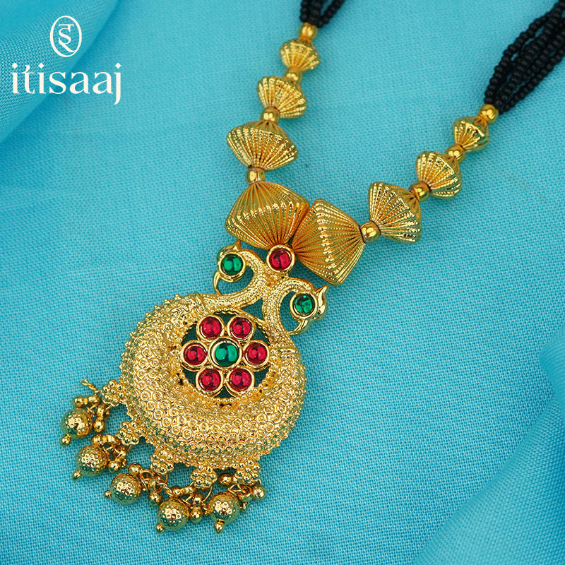 Traditional Maharashtrian Kolhapuri Mangalsutra Utar G Peacock