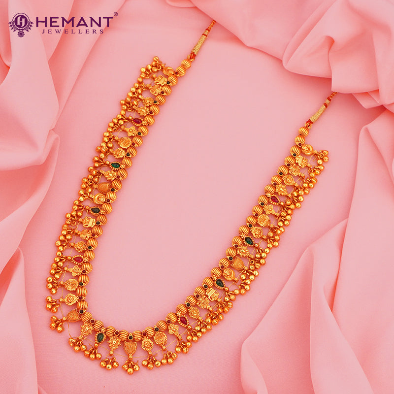 Traditional Maharashtrian Kolhapuri Antique Finish Peshwai Saaj (Geru)