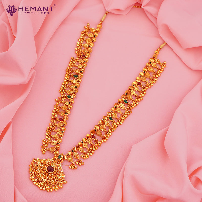 Traditional Maharashtrian Kolhapuri Antique Finish Saaj Jav 4 Panadi 23 Pan Saj Laxmi (Geru)