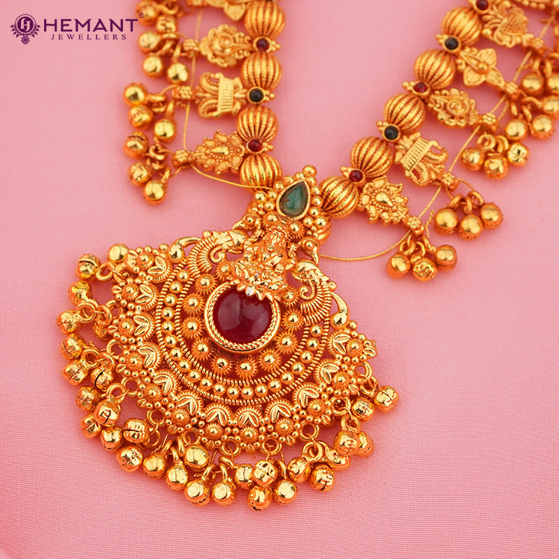 Traditional Maharashtrian Kolhapuri Antique Finish Saaj Jav 4 Panadi 23 Pan Saj Laxmi (Geru)