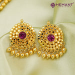 Chex Mani 3 Line Mala with Saj Ghat III Veni pendant (with earring)