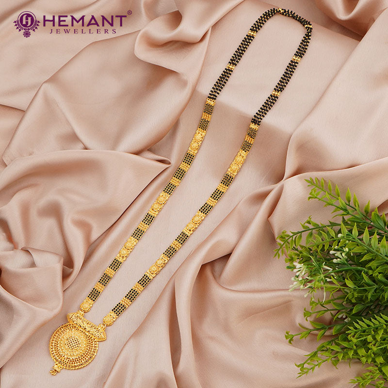 Forming Gold 32" Mangalsutra with Floral Design Pendant