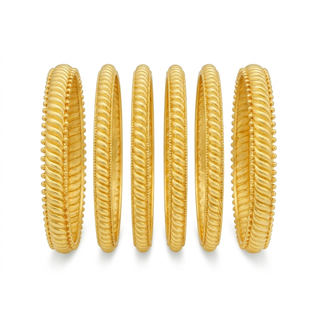 Traditional Maharashtrian Kolhapuri Micro Gold Plated Shinde Shahi Tode 6 pc. set (Bilwar Patli Set)