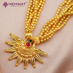 Kolhapuri Jondhale Pot Chandrakor Type Pendant | जोंधळे पोत ठुसी