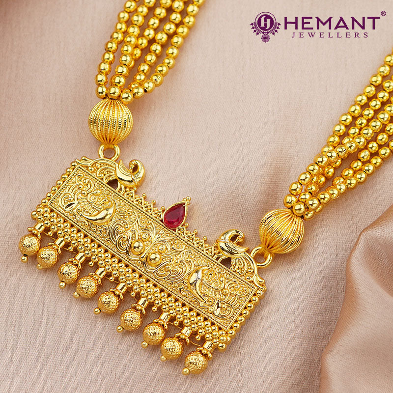 Kolhapuri Jondhale Pot KirthiMukh Pendant Thushi | जोंधळे पोत ठुसी (with earrings)