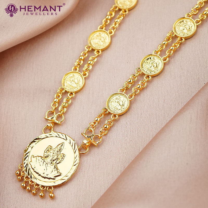 Traditional 24k Gold Plated Laxmi Haar | Temple Necklace  | लक्ष्मी हार