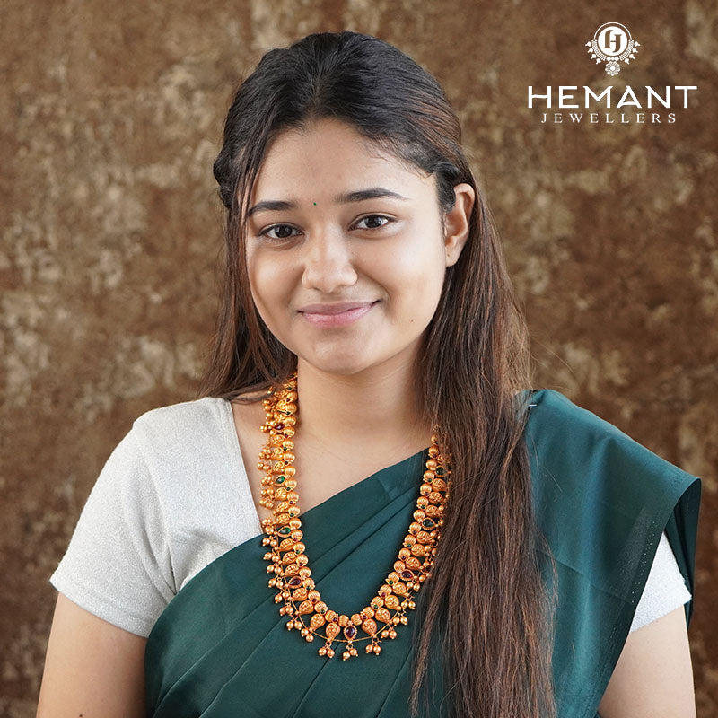 Traditional Maharashtrian Kolhapuri Antique Finish Saaj Jav Peshwai (Geru)