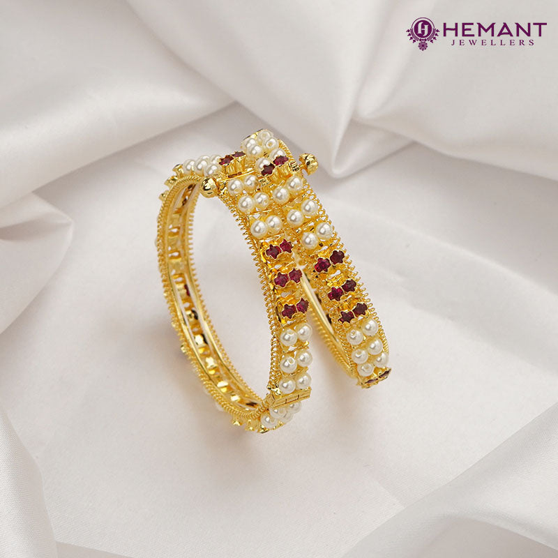 Traditional Maharashtrian Kolhapuri Bangles Moti Ramraj III Line