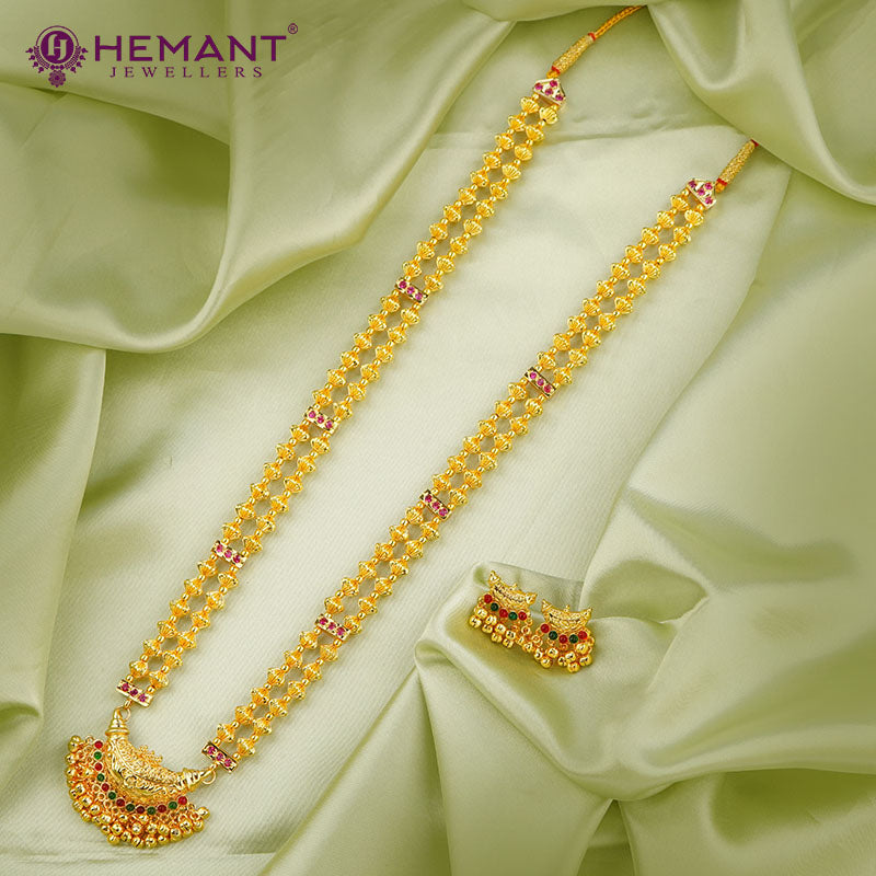 Traditional Maharashtrian Kolhapuri Peti Har Jav Boat (with Earrings)