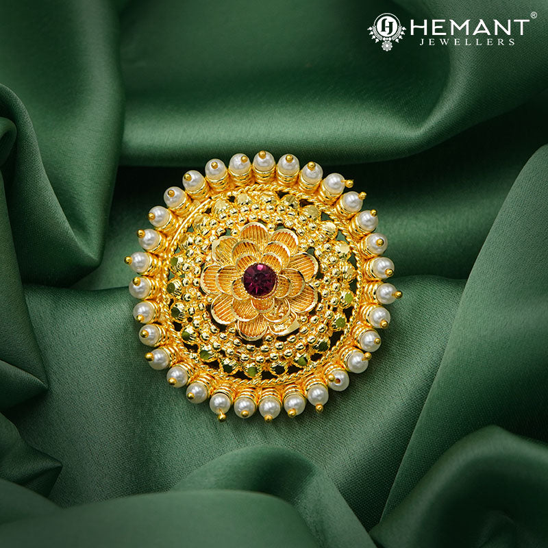 Traditional Micro Gold Plated Ambada Hair Pin Flower Shaped Design A