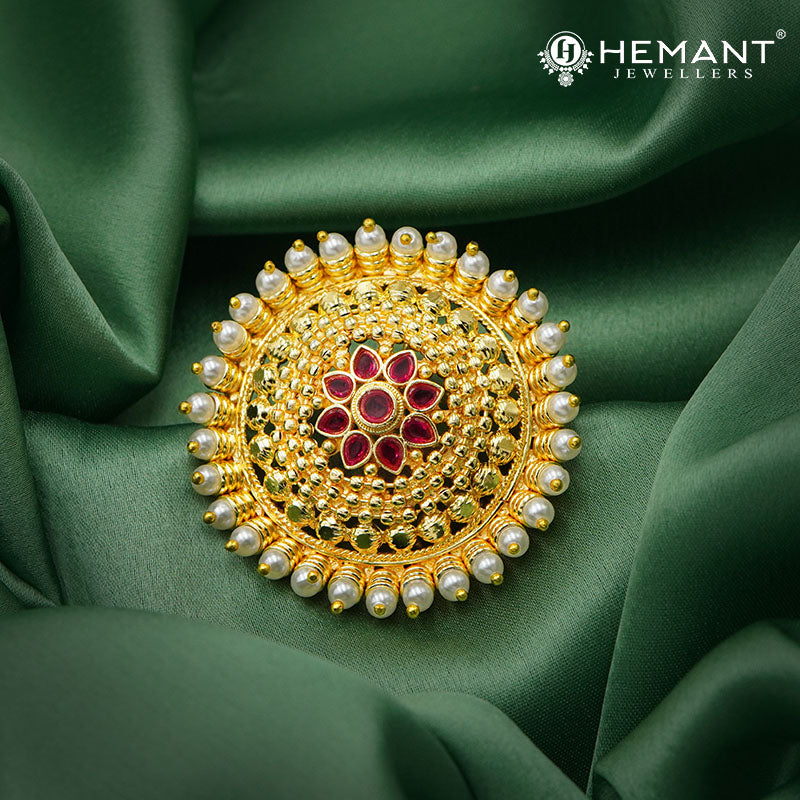 Traditional Micro Gold Plated Ambada Hair Pin Flower Shaped Design B