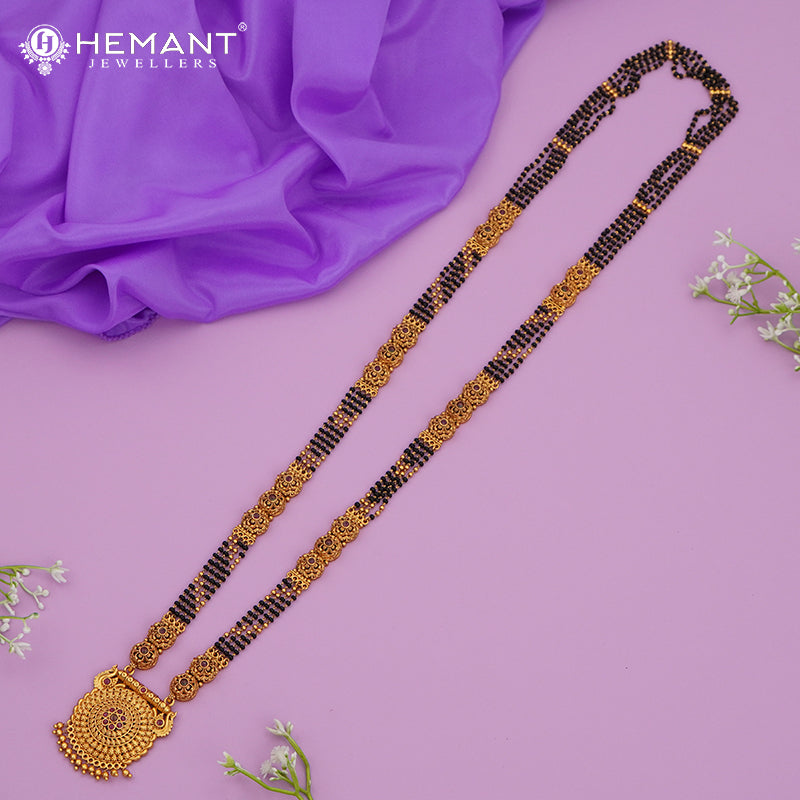 Antique Long Mangalsutra #red