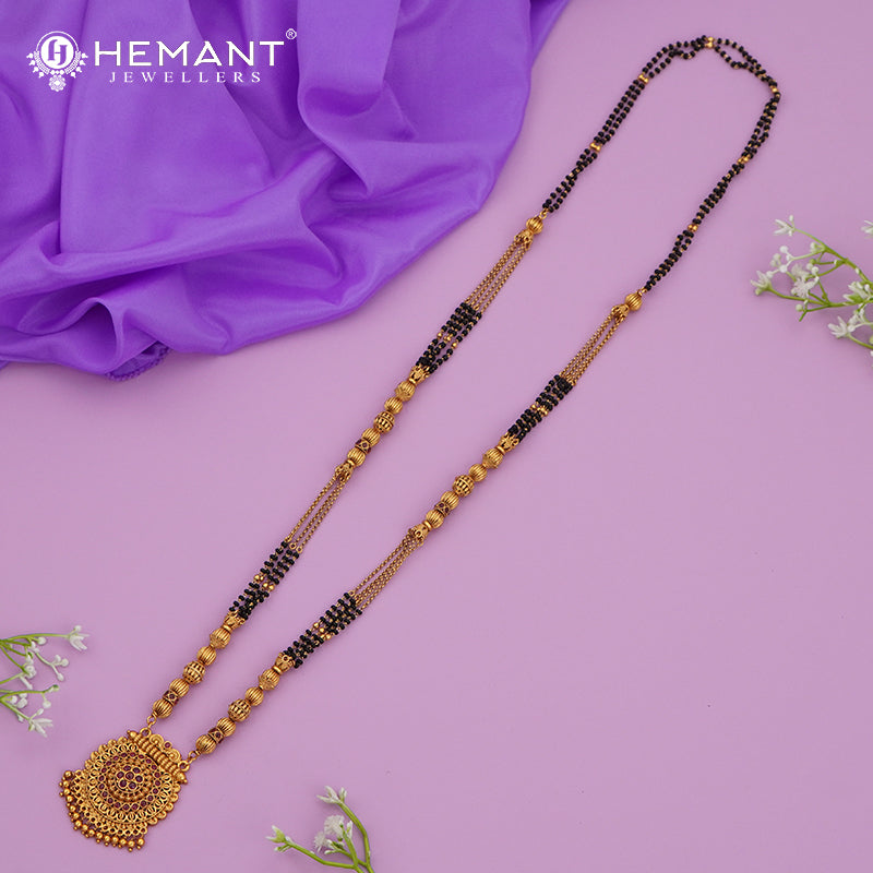 Antique Long Mangalsutra #red