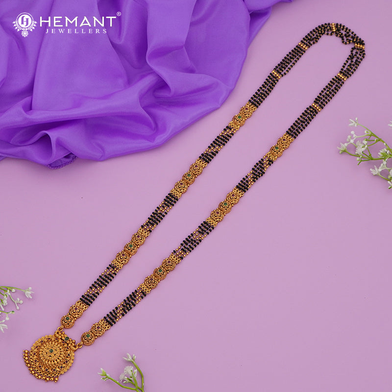 Antique Long Mangalsutra #red