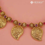 Antique Long Necklace Set with Earrings - 3994-4640 