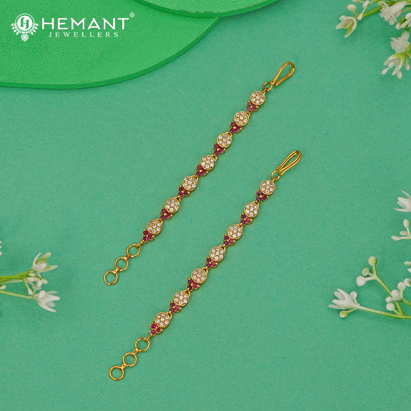 Antique Matil-Earchain - 5338-39 #red