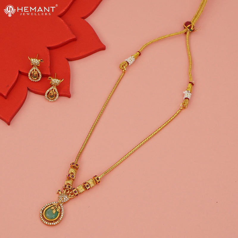 Antique Necklace Set with Earrings - 3924-46 