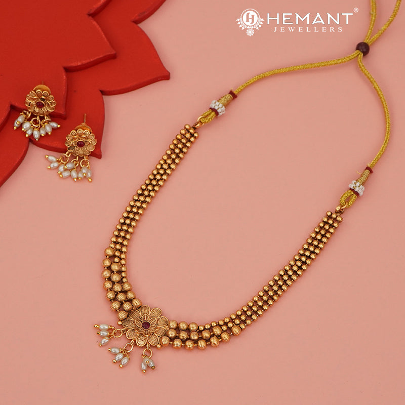 Antique Necklace Set with Earrings - 5428-30 