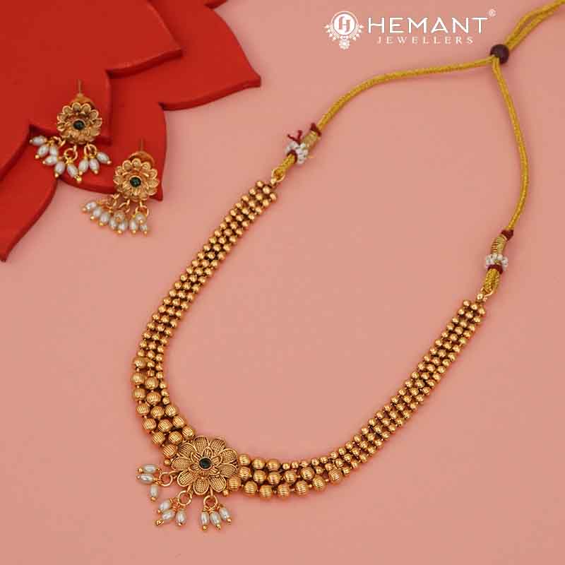 Antique Necklace Set with Earrings - 5428-30 