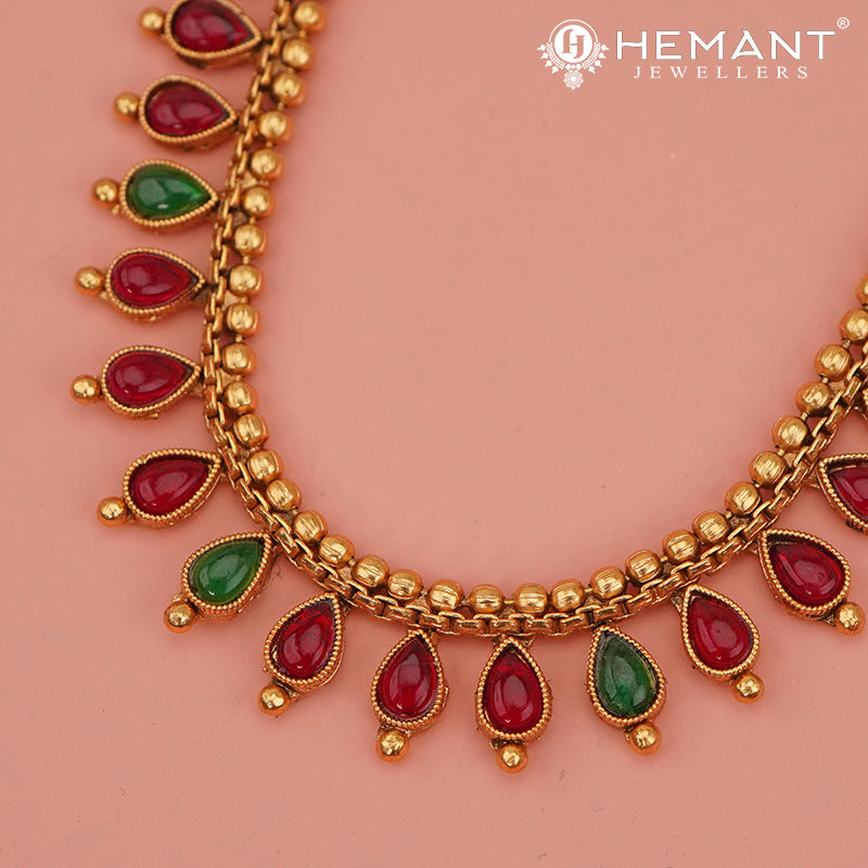 Antique Necklace Set with Earrings - 5437-440 