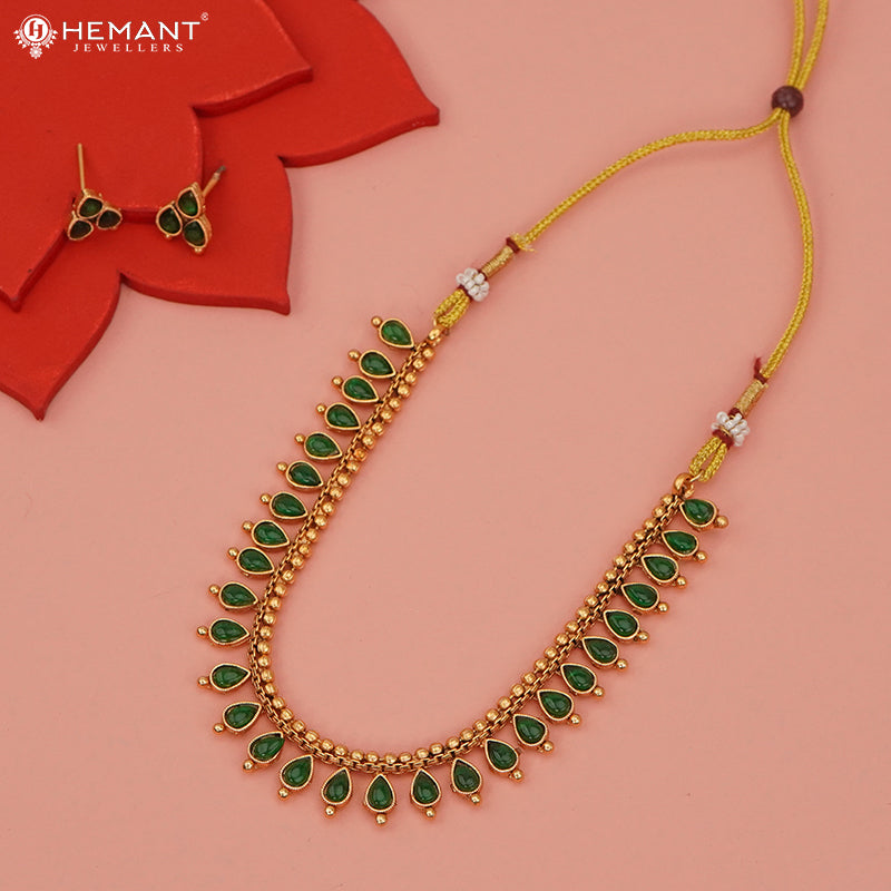 Antique Necklace Set with Earrings - 5437-440 