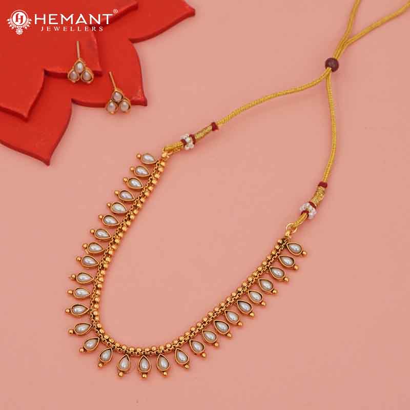 Antique Necklace Set with Earrings - 5437-440 