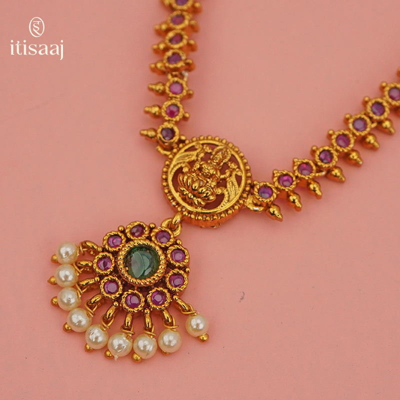 Antique Necklace Set with Earrings - 3950