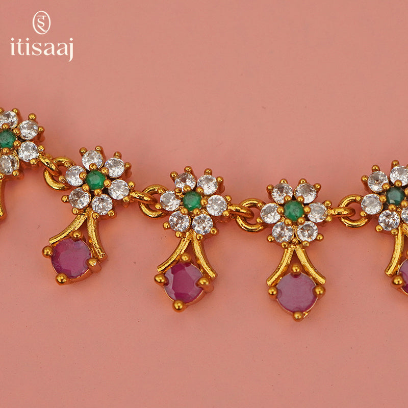 Antique Necklace Set with Earrings - 4543
