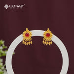 Classic Gold Toned Stud Earrings - 4149