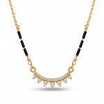 Contemporary Curved CZ Pendant Short Mangalsutra - 3969