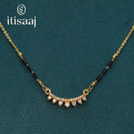 Contemporary Curved CZ Pendant Short Mangalsutra - 3969