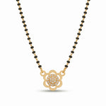 Delicate Floral CZ Studded Micro Gold Plated Short Mangalsutra - 3924