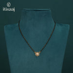 Delicate Floral CZ Studded Micro Gold Plated Short Mangalsutra - 3924