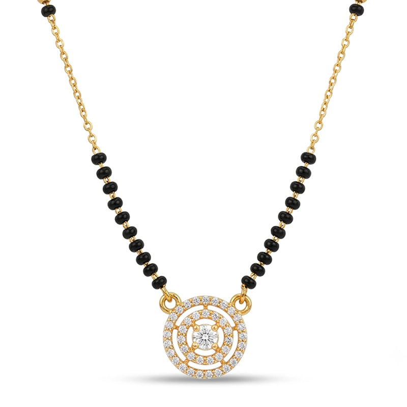 Elegant Circular American Diamond Micro Gold Plated Mangalsutra - 5124