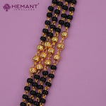 Elegant Four-Strand Long Black Bead Mangalsutra