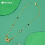 Elegant Gold Plated AD Mangalsutra with Dual Hexagon Pendant | Fancy Short Black Bead Necklace - 4902